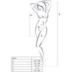 PASSION Woman BS027 black bodystocking dress style, one size, featuring sheer and opaque fabric with a fitted design.
