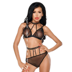 ME-SEDUCE - DOTTY SET TWO PIECES BLACK S/M