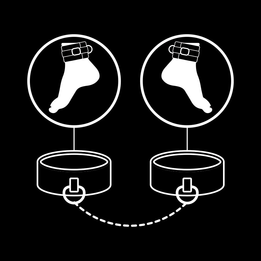 FETISCH DEVOT - FUSSMANSCHETTEN AUS VEGANEM LEDER MIT NOPRENFUTTER