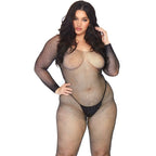 LEG AVENUE - CRYSTALIZED NET BODY STOCKING 1X-2X