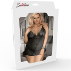 SUBBLIME - QUEEN PLUS KLEID-TOP UND TANGA SET SCHWARZ