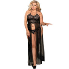 SUBBLIME - QUEEN PLUS KLEID-TOP UND TANGA SET SCHWARZ