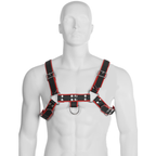 LEDER BODY - KETTENHARNESS III SCHWARZ / ROT 