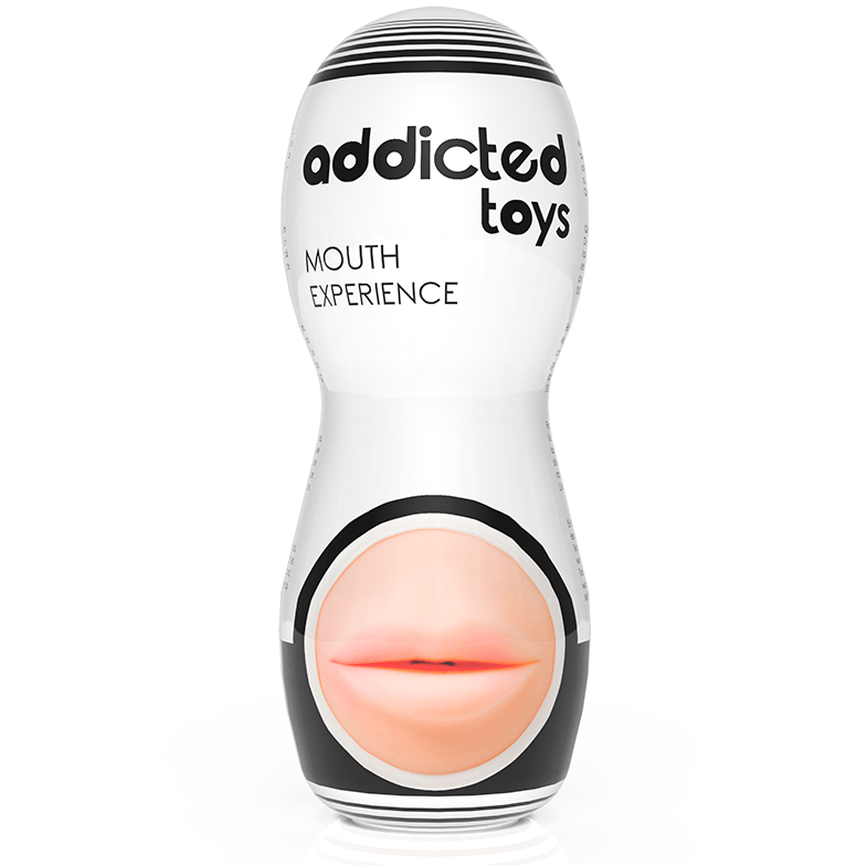 Addicted Toys Mouth Masturbator, realistic soft silicone oral stimulation device for adult pleasure and intimacy.