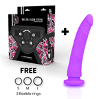 DELTA CLUB - TOYS HARNESS + DONG PURPLE SILICONE 17 CM -O- 3 CM