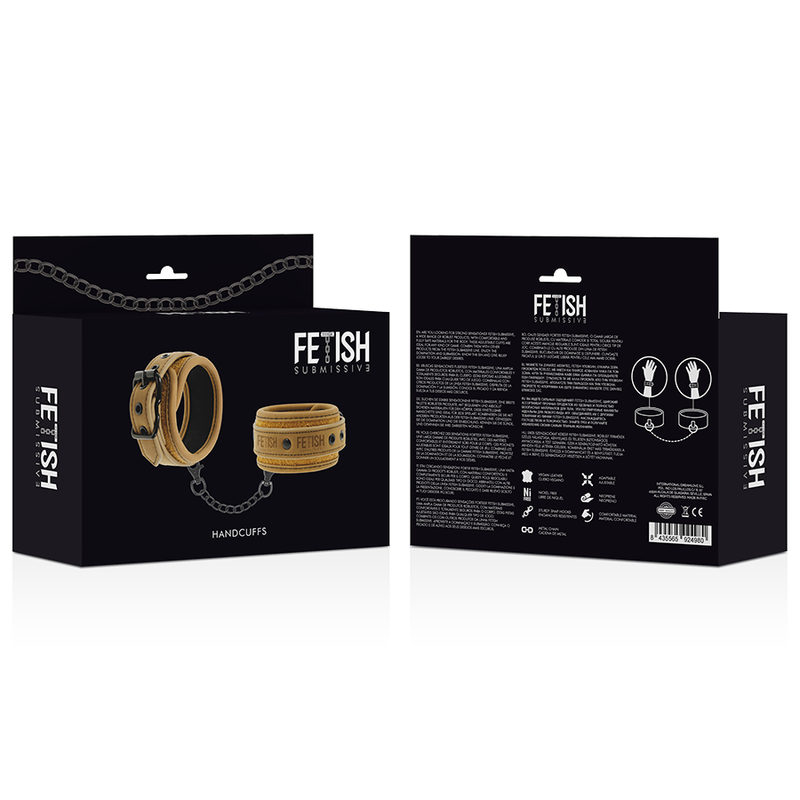 FETISCH DEVOT ORIGEN - VEGANE LEDERHANDSCHELLEN MIT NEOPRENFUTTER