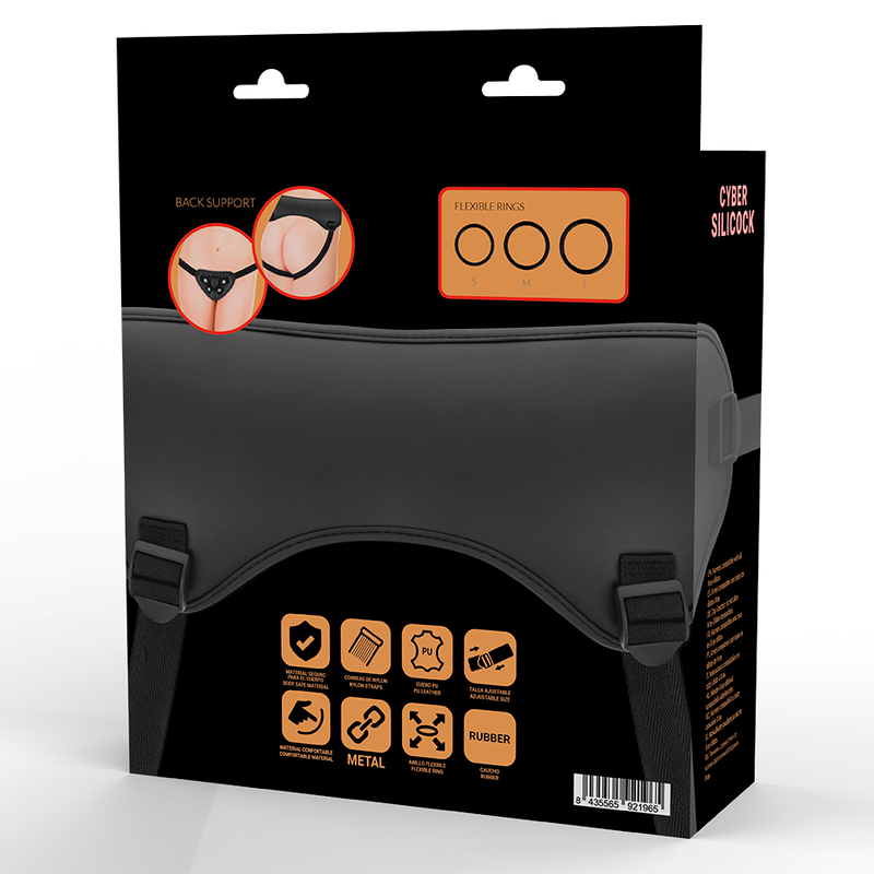 CYBER SILICOCK - STRAP-ON HARNESS MIT 3 RINGEN GRATIS